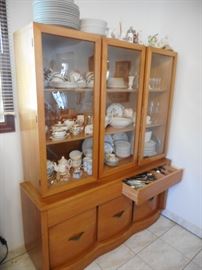 Mid Century Curio Cabinet. Storage Flatware Drawer