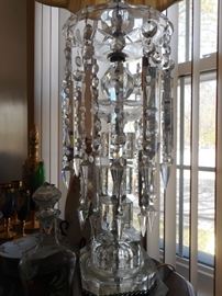 Vintage Crystal Czech Cut Prisms. Table Lamp 