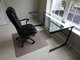 Glass Desk Office Chair Chair Mat