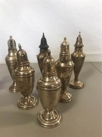 6 Weighted silver salt & pepper, and 6 weighted sherry glasses   https://ctbids.com/#!/description/share/137328