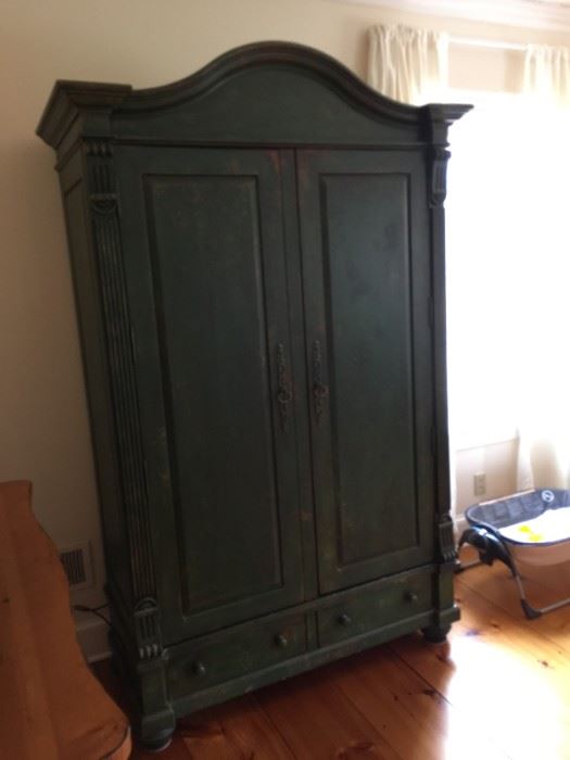 Painted Pine Armoire 83"H x 46.5"W x 22D $300