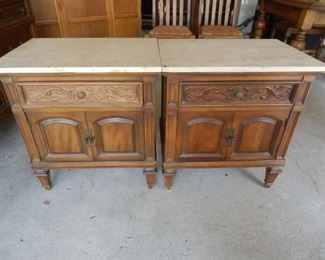 THOMASVILLE MARBLE TOP NIGHT STANDS