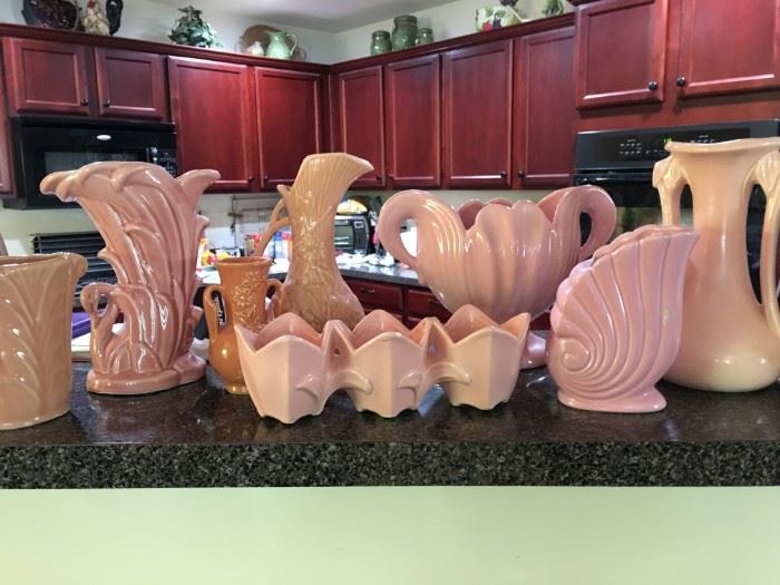 Pink Pottery: USA, McCOY, ROSEVILLE, etc.