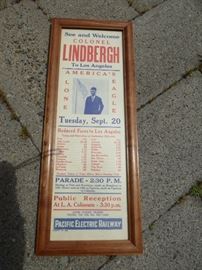Lindbergh Framed Sign