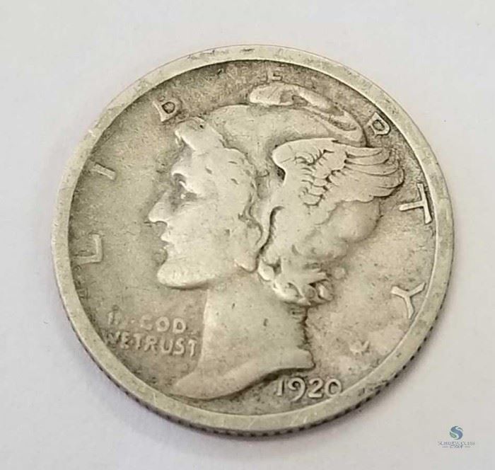 1920-S Mercury Dime VG-F / Better Date, Grades between very good and fine
