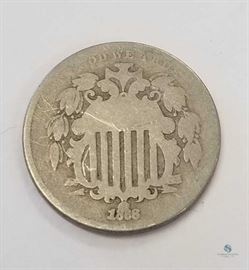 1868 US Shield Nickel G / The original US nickel design, good
