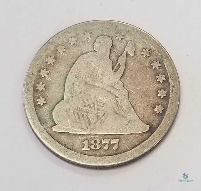 1877 US Silver 25c AG / Seated Liberty Design, About Good
