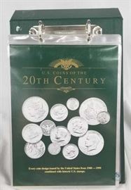 20th Century 16 pages Book of Coins and Stamps / Postal Commemorative Society Various Coins from 1900-1999
