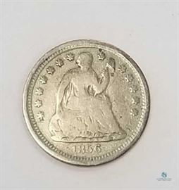 1856 US Silver Half Dime G / Good, seated liberty design
