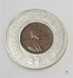 1953-D Rexall Drug Lucky Penny Token Unc / Uncirculated, part of Rexall Drug "One Cent Sale" promotion in 1953
