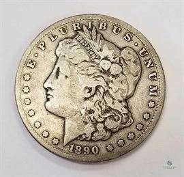 1890-CC US Morgan Silver Dollar F+ / Carson City Mint, Strong Fine

