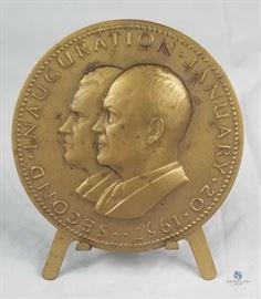 1957 Eisenhower/Nixon Second Inauguration Medal / Large Brass Medal celebrating inauguration
