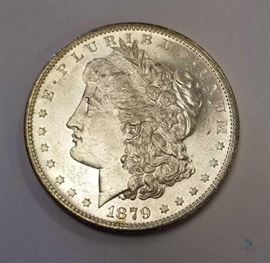 1879-S US Morgan Silver Dollar Unc / Uncirculated, San Francisco Mint
