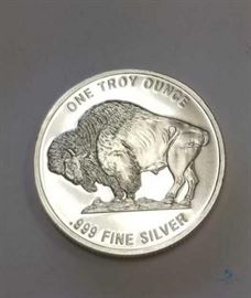 1 oz. Silver Round - Indian/Buffalo / Uncirculated 0.999 fine 1 Troy oz.
