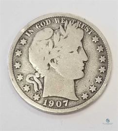 1907-D Silver Barber 50c Good / Denver Mint, Good
