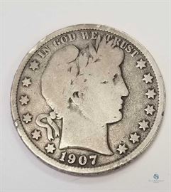 1907-S Silver Barber 50c Good / San Francisco Mint, Good
