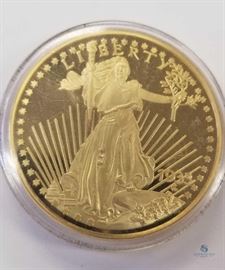 1933 US $20 Double Eagle - Gold Plated Replica / Proof gold plated replica of the famous 1933 double eagle, of which only one is legal to own
