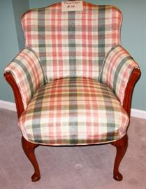 plaid upholstered chair  BUY IT NOW  $ 48.00
