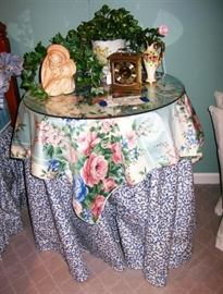 Floral with glass top table                                                                                   BUY IT NOW 