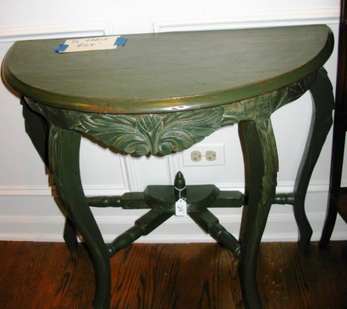 green painted 1/2 table   BUY IT NOW $ 28.00