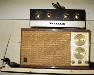 Heathkit vintage amp and old GE radio