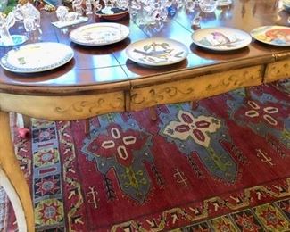 Dining room set, rug & collectibles 