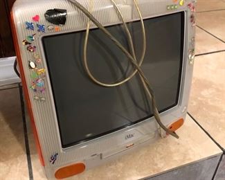 Vintage orange iMac computer 