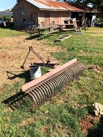 Hay rake attachment