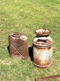 Old milk can, old gas can