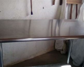 Stainless steel table.
