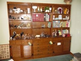 Breyer Horses/ chidren's books / encyclopedia sets / glassware/      3 book shelf units 