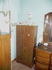 medium size wood cabinet / figurines all over the house 