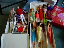 very vintage barbies and lots of clothes