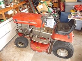 riding mower with snowplow and windshield guard