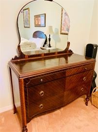Pretty Dresser with Mirror and Matching Chest of Drawers