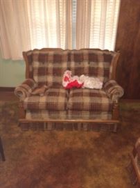 Love seat w/matching chair & sofa.