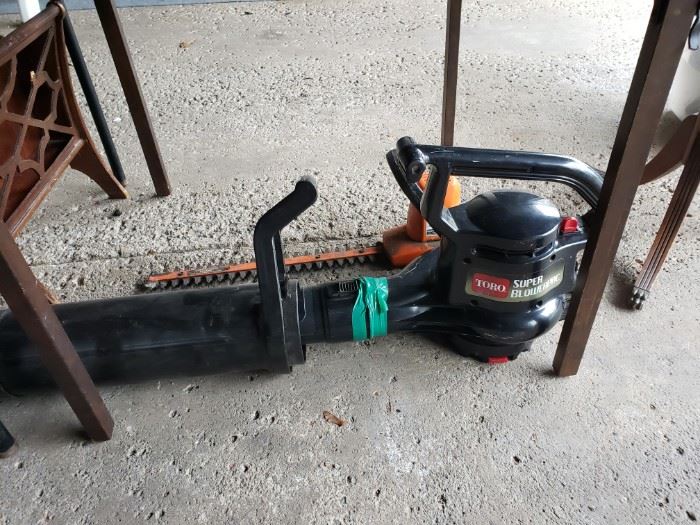 Hedge trimmer and leaf blower