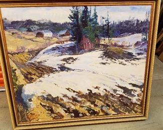 Sigmund Arseth, Late Winter Landscape, watercolor, 1987, 36 x 40