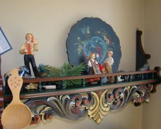 Carved wooden Shelf with figures