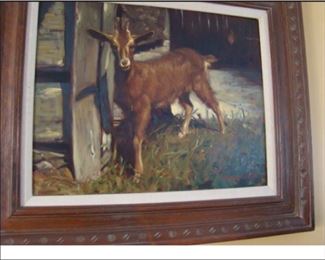 James Ingwersen, Goat in Barn Yard, o/b 24 x 18