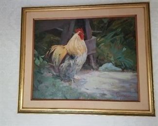 James Ingwersen, Rooster in Barn Yard, o/c, 24" x 30"