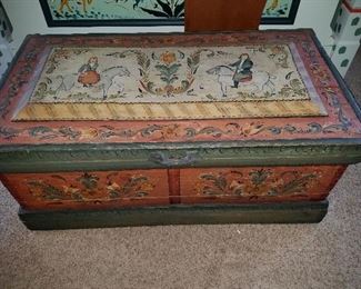 Antique tool chest painted by Barb Wolter.