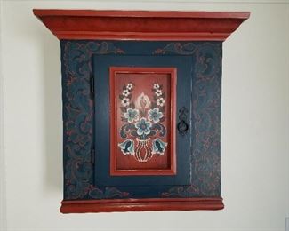 Rosemaling wall cabinet
