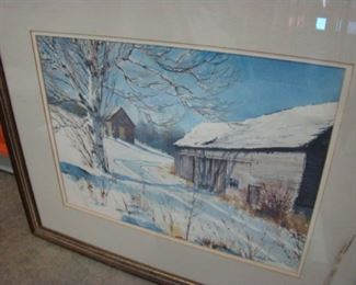 Phil Austin, "Winter Tracks", watercolor, 12 x 16