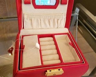Leather jewelry carrier.