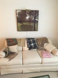 Great couch, wool blanket, runners etc