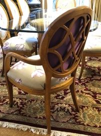 Century Furniture neoclassical dining chairs with custom silk upholstery