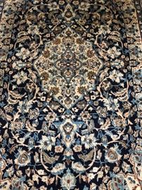 Persian Isfahan hand-knotted wool/silk rug
