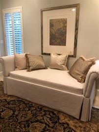 Custom-upholstered designer daybed with trundle bed
