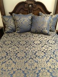 Scalamandre custom queen coverlet and pillows